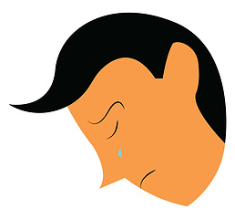 Image showing A sad boy is crying vector or color illustration