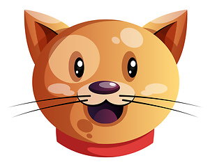 Image showing Smiling cartoon orange cat vector illustartion on white backgrou