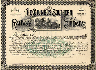 Image showing Old Stock Certificate 3