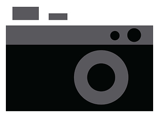 Image showing A vintage style still camera in black and white vector color dra