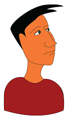 Image showing A boy in a red shirt, vector color illustration.