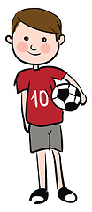 Image showing A boy carrying a football looks cute vector or color illustratio