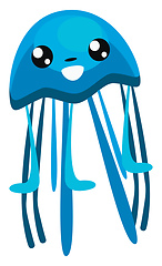 Image showing Jellyfish with tentacles vector or color illustration