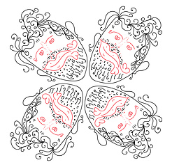 Image showing Person hearted hearty head pattern ornament for valentine day fo