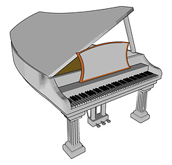 Image showing Piano and its parts vector or color illustration