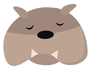 Image showing Clipart of a cute little sleeping dog vector or color illustrati