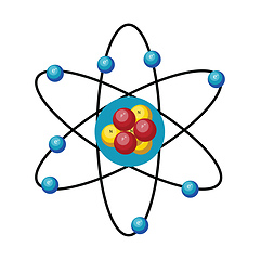 Image showing Simple atom design vector illustration on white background.