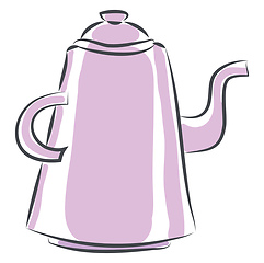 Image showing Pink teapot vector illustration on white background