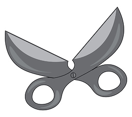 Image showing Big open scissors vector or color illustration