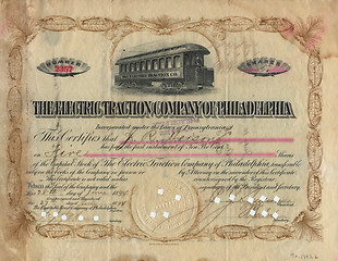 Image showing Old Stock Certificate 3