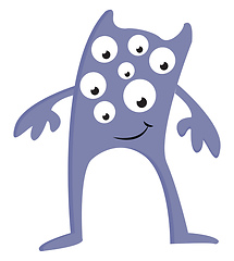 Image showing Light purple monster with many eyes and long legs vector illustr