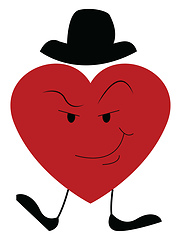 Image showing The suspicious red big heart vector or color illustration