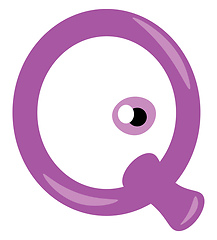 Image showing Alphabet Q as a penguin like figurine vector or color illustrati