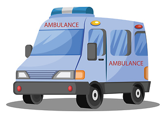 Image showing 3D vector illustration on white background of ambulance vehicle.