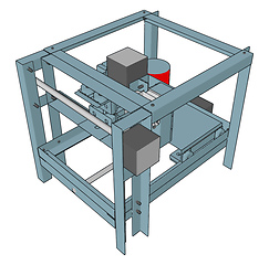 Image showing Vector illustration of a cnc machine on white background