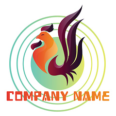 Image showing Colorful rooster logo vector illustration on a white background