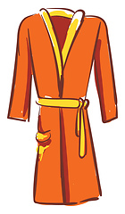 Image showing A showcase orange-colored bathrobe over white background vector 