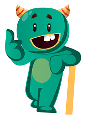 Image showing Green monster is in very casual mood vector iillustraion