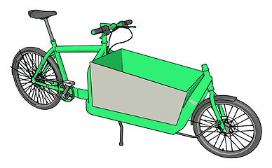 Image showing A dual purpose cycle with trolley vector or color illustration