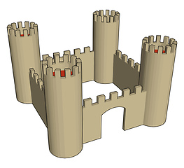 Image showing A fairy tale castle vector or color illustration