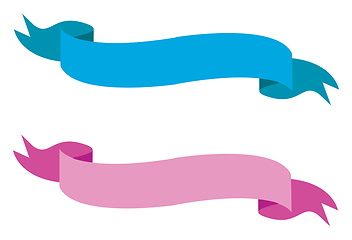 Image showing Pink and blue ribbon vector or color illustration