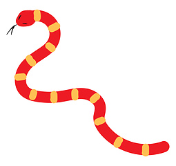 Image showing Red snake illustration vector on white background 