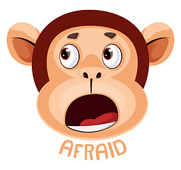 Image showing Monkey is feeling afraid, illustration, vector on white backgrou