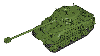 Image showing 3D vector illustration on white background of a green military t