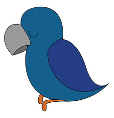 Image showing A blue parrot vector or color illustration