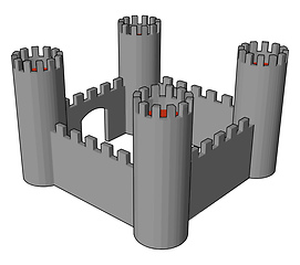 Image showing Small open castle vector or color illustration