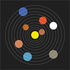 Image showing The basic minimalistic form of the solar system without decorati