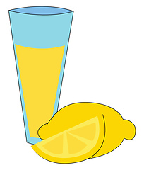 Image showing A glass of lemon juice vector or color illustration