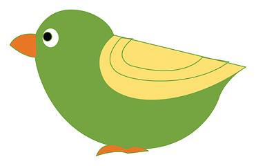 Image showing A little green bird vector or color illustration