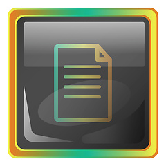 Image showing Notes grey square vector icon illustration with yellow and green