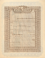 Image showing Old Stock Certificate 3