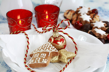 Image showing Christmas table setting