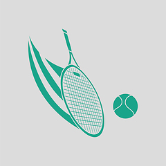 Image showing Tennis racket hitting a ball icon