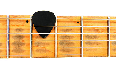 Image showing Electric guitar neck with black mediator