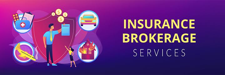 Image showing Insurance broker concept banner header