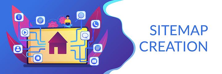 Image showing Sitemap creation concept banner header