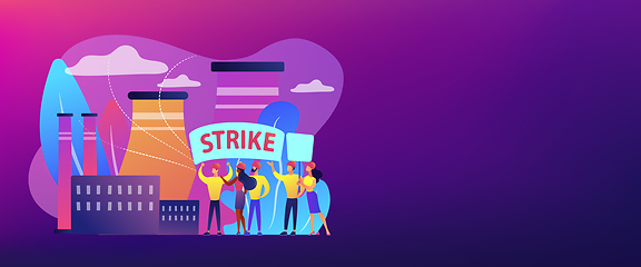 Image showing Strike action concept banner header.