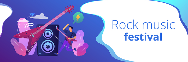 Image showing Rock music concept banner header.
