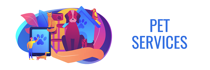 Image showing Pet services concept banner header