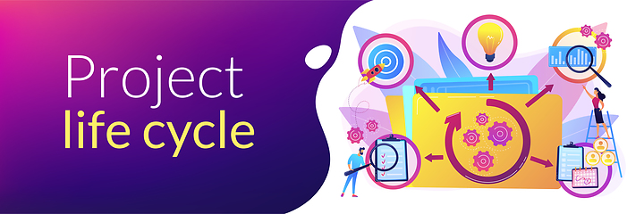 Image showing Project life cycle concept banner header