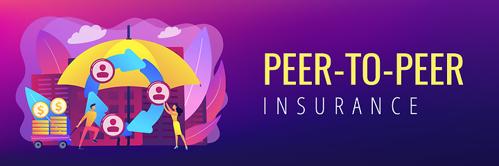 Image showing Peer-to-Peer insurance concept banner header.