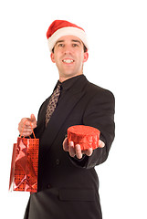 Image showing Businessman Holding Gift