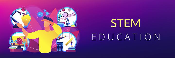 Image showing STEM education concept banner header