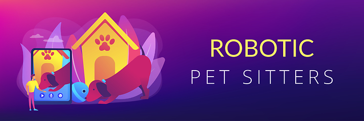 Image showing Robotic pet sitters concept banner header