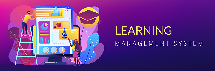 Image showing Learning management system concept banner header.