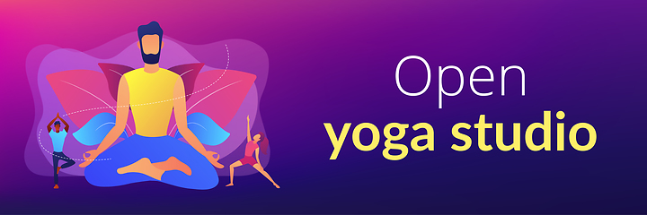 Image showing Yoga school concept banner header.
